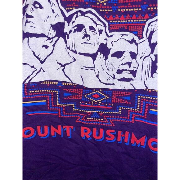 Vintage Mount Rushmore Shirt Graphic Tee Purple Jerzees L USA 90s Tourist Large - Picture 5 of 11